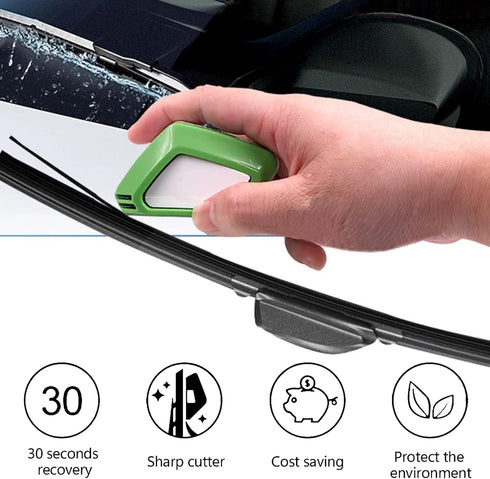 1 PC Car Front Windshield Wiper Repairer, Wiper Sharpener for Quick and Easy Repair, Portable Easy-to-Hold DIY Smart Repair Tool with Cleaning Spo...