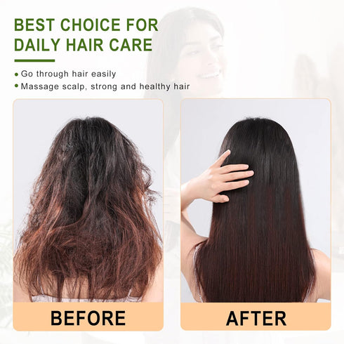 MRD Hair brush, Natural Bamboo Paddle Detangling Hairbrush, Massage Scalp Thick/Thin/Curly/Dry Hair For Women & Men Yellow...