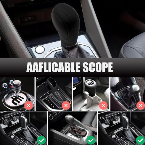 2 PCS Car Silky Smooth Gear Shift Head Cover, Elastic Anti-Stretch Silicone Open Gear Knob Decorative Protective Cover, Modification Replacement A...