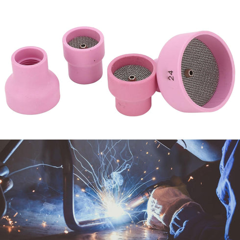 TIG Welding Cup, Ceramic Welding Cup Ceramic TIG Cup Kit Set 12# 14# 16# 24# 2.4mm Center Hole Inner Dia for Welding Equipment...