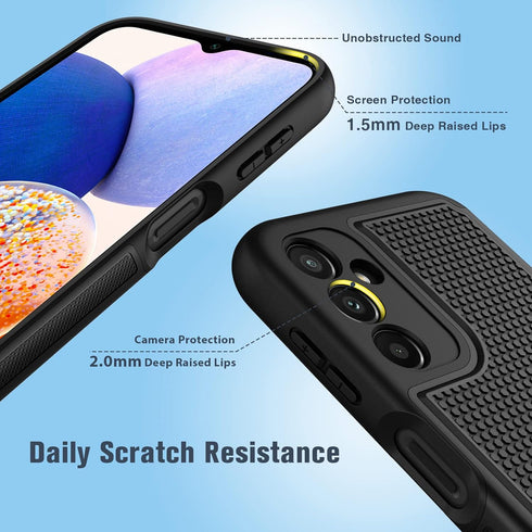 FNTCASE Heavy Duty Protective Case for Samsung Galaxy A14 5G - Shockproof Rugged Military Protection with Non Slip Back (Matte Black)...