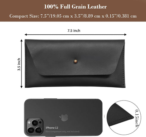 Succor Genuine-Leather-Cash-Envelopes-Retro-Clutch-Cash-Utility-Pouch-For-Men-Women-Minimalist-Design-Black...