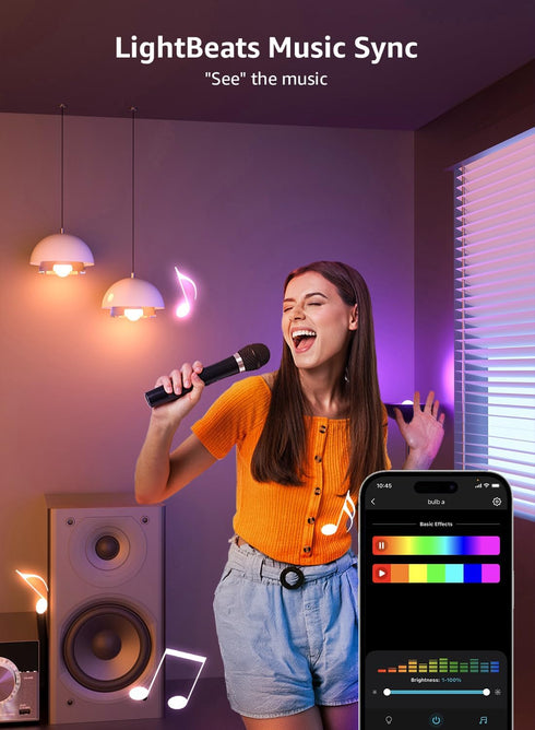 Lepro B1 AI Smart Light Bulbs - WiFi & Bluetooth RGBWW Color Changing LED Bulb Compatible with Alexa & Google Assistant, AI Generated Lighting LLM...