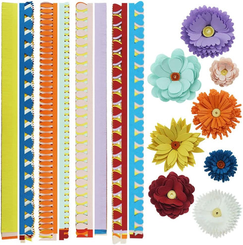 FAZHBARY 20 Inch / 50 CM Quilling Paper Flowers Kit Colorful 8 Different Petal Paper Quilling Strips Bulk for Beginners DIY Handmade Art Crafts...
