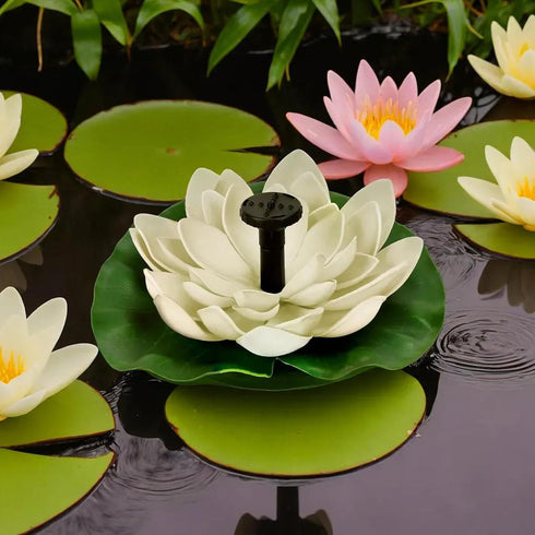Solar Fountain Pump, Floating Water Lily Bird Bath Fountain with 6 Nozzles for Garden Patio Outdoor Pool Hummingbird Bath and Fish Pond Decor...