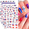 4th of July Nail Art Stickers Decals, American Flag Patriotic Independence Day 3D Nail Stickers Nail Supply USA Flags Heart Star Design Nail Decal...