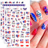 4th of July Nail Art Stickers Decals, American Flag Patriotic Independence Day 3D Nail Stickers Nail Supply USA Flags Heart Star Design Nail Decal...