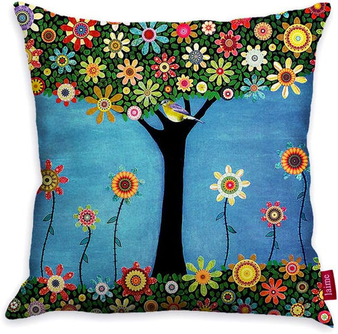laime Throw Pillow Covers Natural Pattern Decorative Pillowcases 18x18inch (4 Pieces Set) Pillow Cases Home Car Decorative Trees and Birds...