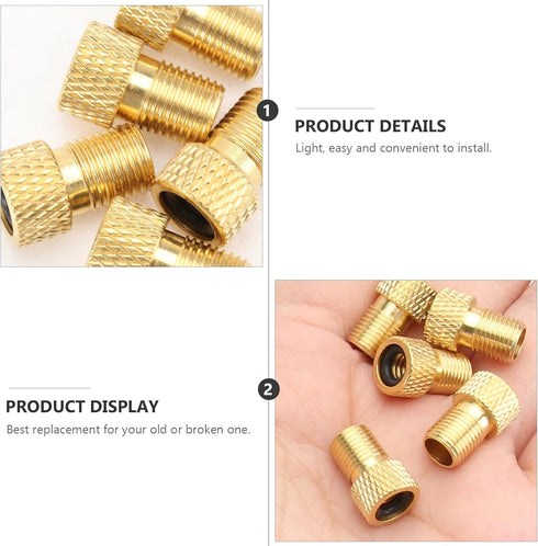5pcs Bicycle Presta to Schrader Copper Valve,Gas Conversion Head Tire Valve Converter Professional Bike Accessories for Road Bike,Trek Bike Pump A...