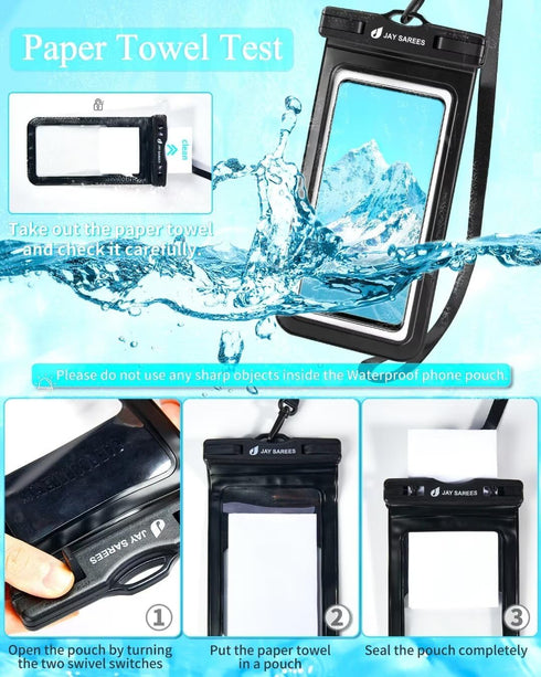 Universal Waterproof Phone Pouch 3 Pack, IPX8 Phone Water Protector Pouch Case Bag Lanyard Compatible iPhone 14 13 12 Pro Max Samsung Galaxy S22, ...
