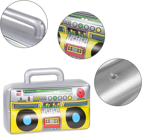 3PCS Inflatable Boombox and Mobile Phone - 80s 90s Party Supplies Decorations Cosplay Props - Rappers Hip Hop B-Boys Costume Accessory...