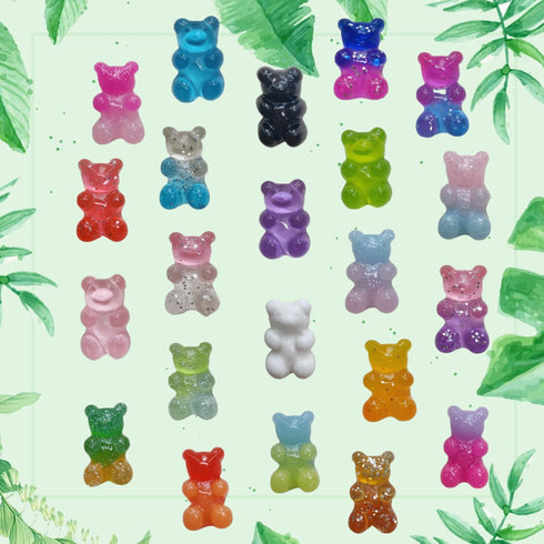 Charms for Shoes Clogs Bubble Slides Sandals, 22 Pcs Cute Gummy Resin Bear Charms, Girls Teens Women Adults Bling Shoe Charms Accessories DIY Gift...