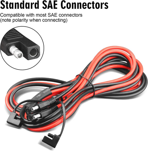 SAE Extension Cable 10 AWG SAE to SAE Quick Disconnect Wire Battery Charger Extension Cord Heavy Duty SAE Connector Cable for Solar Panel Trolling...