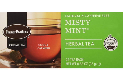Farmer Brothers Misty Mint Herbal Tea Tea- 25 bags Caffeine Free by Farmer Brothers...