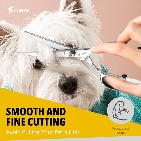7.0" Curved Dog Grooming Scissors Professional Curved Scissors for Pets 6CR Stainless Steel Pet Grooming Scissors with Safe Round Tips,Pets Groomi...