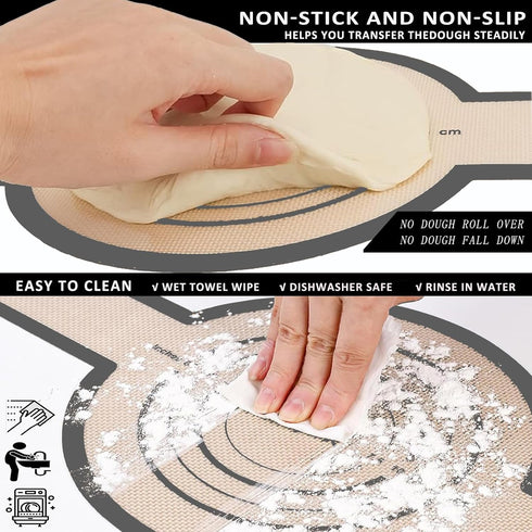 Silicone Bread Sling Oval and Round for Dutch Oven, KITMAL Non Stick Reusable Silicone Baking Mat with Long Handles Sourdough Bread Baking Supplie...