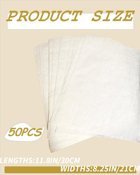 50 Sheets A4 Mulberry Paper Natural Fiber Rice Paper Art Decorative Paper Design Arts Origami Supplier Handmade Paper DIY Crafts....