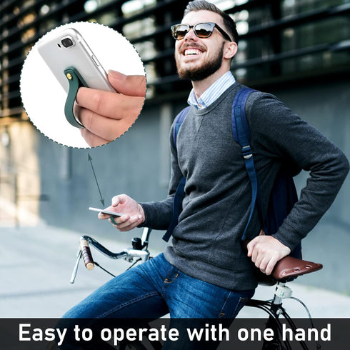 Phone Loop Finger Holder, 5 Pcs Phone Grip Holder, Finger Cell Phone Grip, Silicone Phone Finger Strap, Telescopic Mobile Phone Holder for All Sma...