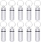 10 Pcs Portable Pill Case, Bantoye Waterproof Aluminum Pill Holders Storage Drug Container with Keychain for Outdoor Camping Traveling, Silver......