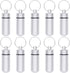 10 Pcs Portable Pill Case, Bantoye Waterproof Aluminum Pill Holders Storage Drug Container with Keychain for Outdoor Camping Traveling, Silver......