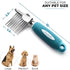 Poodle Pet Dematting Fur Rake Comb Brush Tool - Dog and Cat Comb with Long 2.5 Inches Steel Safety Blades for Detangling Matted or Knotted Underco...
