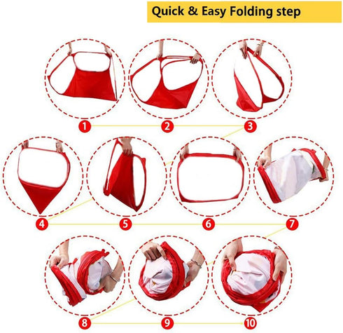 Portable Cute Hexagon Playpen Children Ball Pit, Indoor and Outdoor Easy Folding Ball Play Pool Kids Toy Play Tent with Carry Tote (Black and Red)...