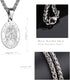P. BLAKE Oval Saint Christopher/Michael/Joseph/Jude/Virgin Mary/Joseph/Francis/Patrick/Anthony/Benedict/Thomas Necklace for Men Women, Stainless S...