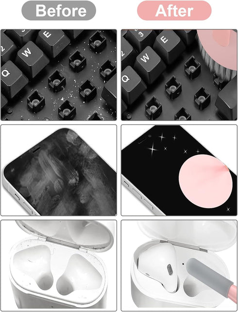 Tounee Keyboard Cleaner Kit, Electronics Cleaning Kit with Retractable Big Brush, Portable, 20 in 1 Multi-Tool Kit for Phones, Tablet, Computer, P...