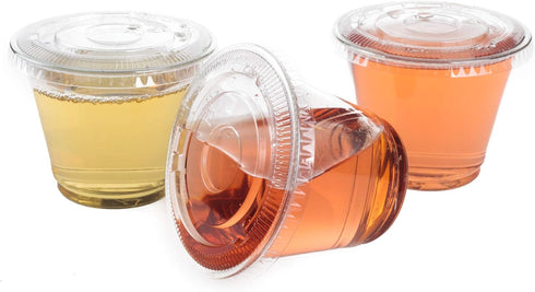 Golden Apple,9oz Plastic cups with flat lid no hole 50sets...