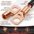200pcs Battery Cable Ends, Copper Wire Lugs AWG 2 4 6 8 10 Gauge - 100Pcs Battery Cable Lugs Ring Terminal Connectors with 100Pcs Heat Shrink Asso...