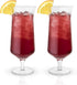 Viski Raye Hurricane Glasses, Perfect for Pina Coladas, Tropical Cocktail Glass, Crystal Glasses Gift set of 2, Clear, 14oz...
