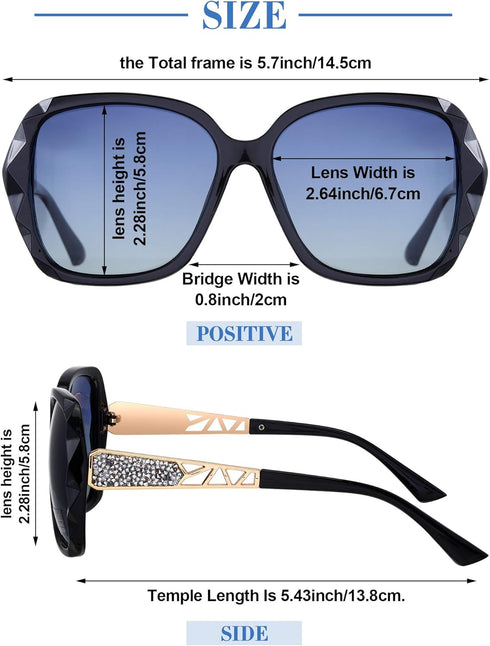 Weewooday 4 Pairs Oversized Sunglasses Women Sparkling Frame Ladies Sunglasses Polarized Square Sunglasses...