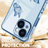 Petitian for iPhone 14 Case, Cute Women Girls Gold Butterflies Designed Phone Cases for iPhone 14, Girly Gold Plating Phone Cover for 14 with Came...