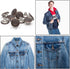 17mm Brass Jeans Buttons, No Sew Metal Buttons Tack Buttons Replacement Kit (Red Copper)...