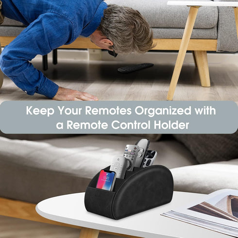 Large Remote Control Holder with 5 Compartments, KENOBEE Anti-slip Desktop Caddy Storage Organizer for Phone, Remote Controllers, Office Supplies,...