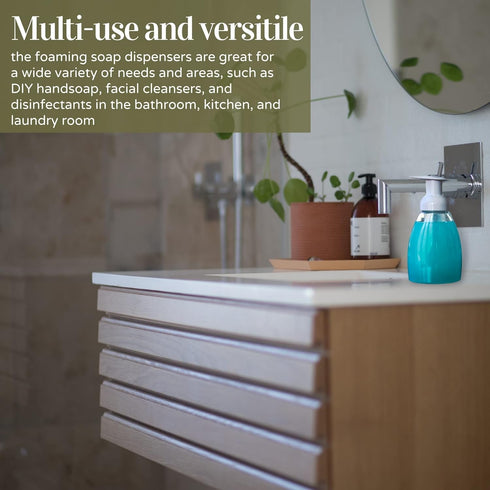 Clear Plastic Foaming Bathroom Countertop Soap Dispensers, Foaming Pump Bottles, Refillable Plastic Container for Liquid Soap, Compatible with Dr ...