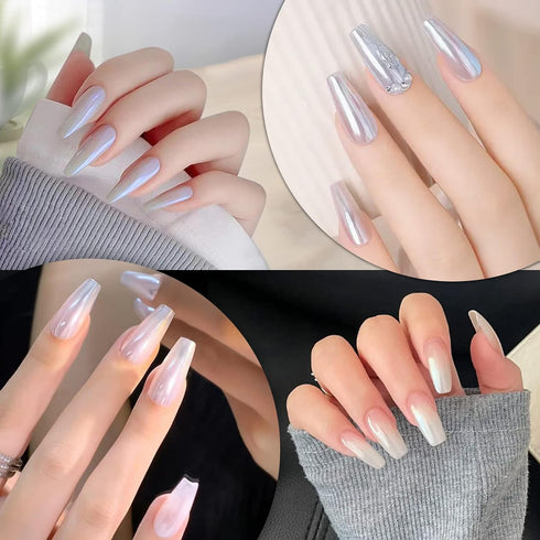 Artdone Chrome Nail Powder Metallic Mirror Glitter Effect Pigment Iridescent Aurora Mermaid Pearl Dust Kit for Gel Polish Nail Art Decoration, Res...