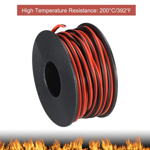 MECCANIXITY 26 Gauge Wire 2 Conductor Parallel Silicone Wire 26AWG Stranded Wire Electrical Wire Tinned Copper Wire Spool 10m/33ft for LED Strip E...
