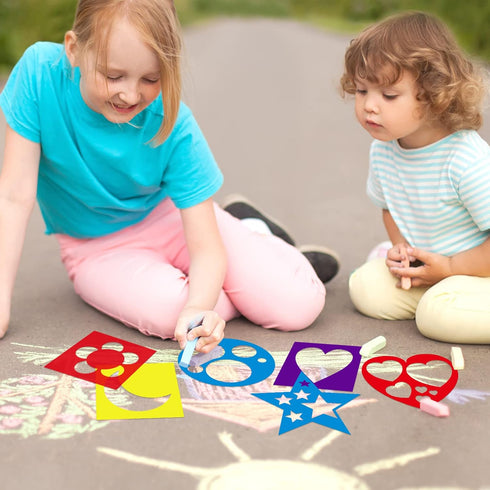 24 Pieces Colorful Shape Tracing Stencils Painting Shape Stencils PET Learning Shape Templates Geometric Stencils Templates Kids Drawing Templates...