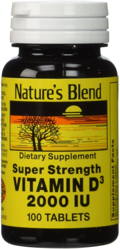 Nature's Blend Vitamin D3 2000 IU Tablets, Assorted, 100 Count...