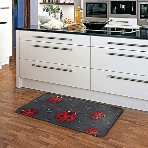 Kitchen Rugs Ladybug Rain Design Non-Slip Soft Kitchen Mats Bath Rug Runner Doormats Carpet for Home Decor, 39" X 20"...