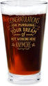 Bad Bananas Farewell Gifts for Coworkers - Congratulations on Pursuing Your Dream - 16 oz Beer Pint Glass - Going Away Gifts for Friends - Retirem...