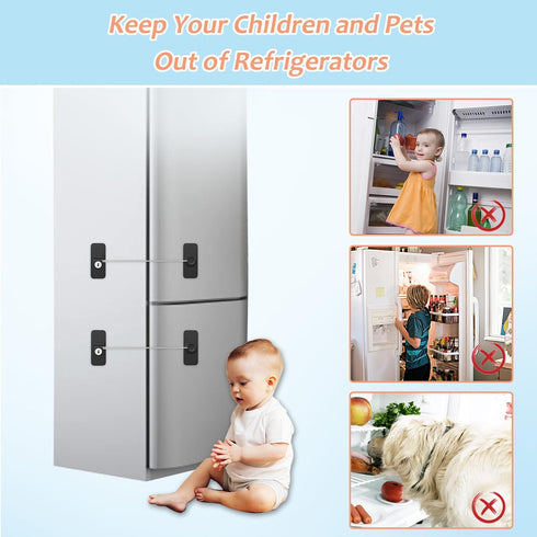 AOSITE Mini Fridge Locks for Kids No Drill Refrigerator Locks for Adults Cupboard Lock Child Safety Locks for Cabinets Drawer Locks Freezer Lock B...