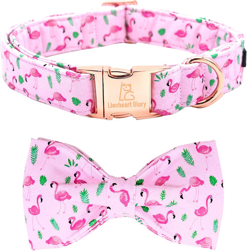 Lionheart glory Dog Bow Collar Valentine's Day Dog Collar for Small Dogs, pink Dog Collar with Bowtie Spring Dog Collar Pet Collar Bows...