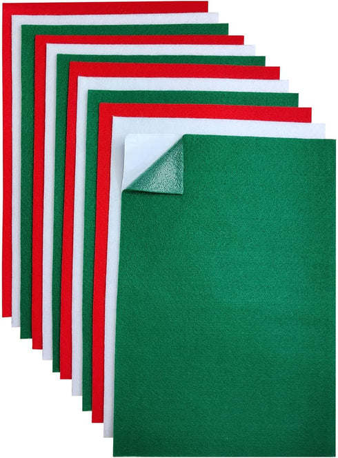 Self Adhesive Felt Sheets, 12 Pieces Soft Felt Sheets with Adhesive Backing, 8x12 Inches Sticky Back Felt Fabric for Craft DIY Supplies Projects (...