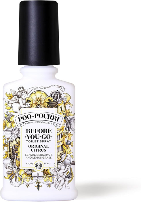 Poo-Pourri Before-You-Go Toilet Spray, Original Citrus, 4 Fl Oz - Lemon, Bergamot and Lemongrass...
