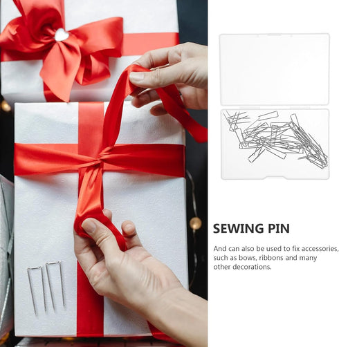 TEHAUX 50pcs U-Shaped Pins Fork Pins Double Blocking Pins Straight Quilting Needle Stainless Steel Pins for Crafts DIY Sewing Knitting Cloths Fabr...