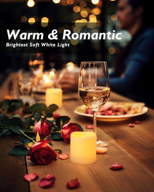 Homemory Flickering Flameless Votive Candles, 12PCS Battery Operated LED Votive Tealight Candles, Realistic Electricn Fake Candle for Easter, Wedd...