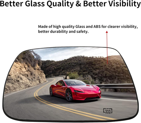 Driver Side Mirror Replacement for 2005 2006 2007 2008 2009 2010 Jeep Grand Cherokee Mirrors Glass - Convex Mirror Glass, Left Side Rear View Mirr...