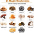 14 Mushrooms Supplement 120 Capsules - Immune System Booster & Nootropic Brain Supplement – with Lion’s Mane, Reishi, Maitake, Turkey Tail, Chaga ...